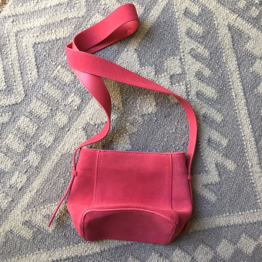 THE CUTEST!!! pink suede bucket purse BRAND NEW!!!